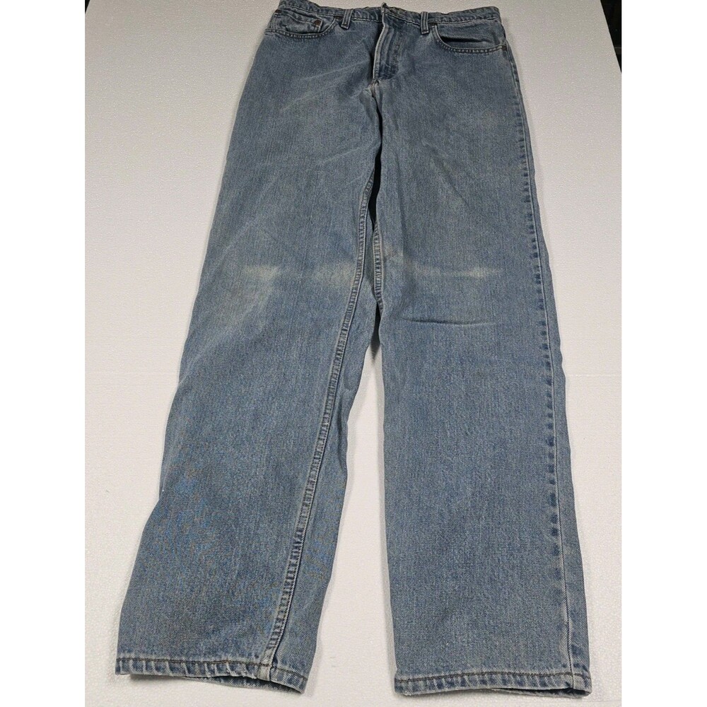 Vintage 90s Y2K Levis 550 Jeans Mens 36x34.7 Actual Light Wash Relaxed Fit Denim
